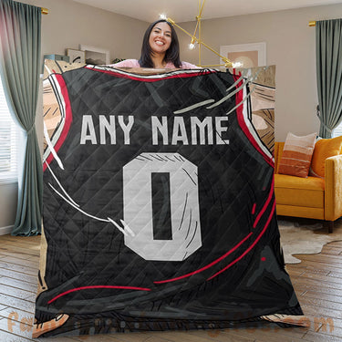 Custom Premium Quilt Blanket Portland Jersey Basketball Personalized Quilt Gifts for Her & Him